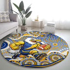 West Coast Eagles Round Carpet Aboriginal Dot Pattern - Football Mascot Heritage Pride