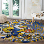 West Coast Eagles Round Carpet Aboriginal Dot Pattern - Football Mascot Heritage Pride