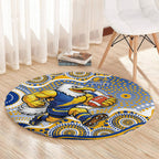West Coast Eagles Round Carpet Aboriginal Dot Pattern - Football Mascot Heritage Pride