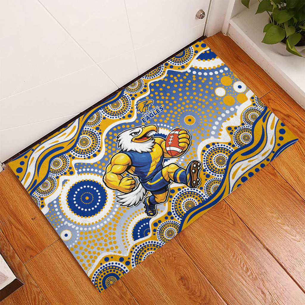West Coast Eagles Rubber Doormat Aboriginal Dot Pattern - Football Mascot Heritage Pride