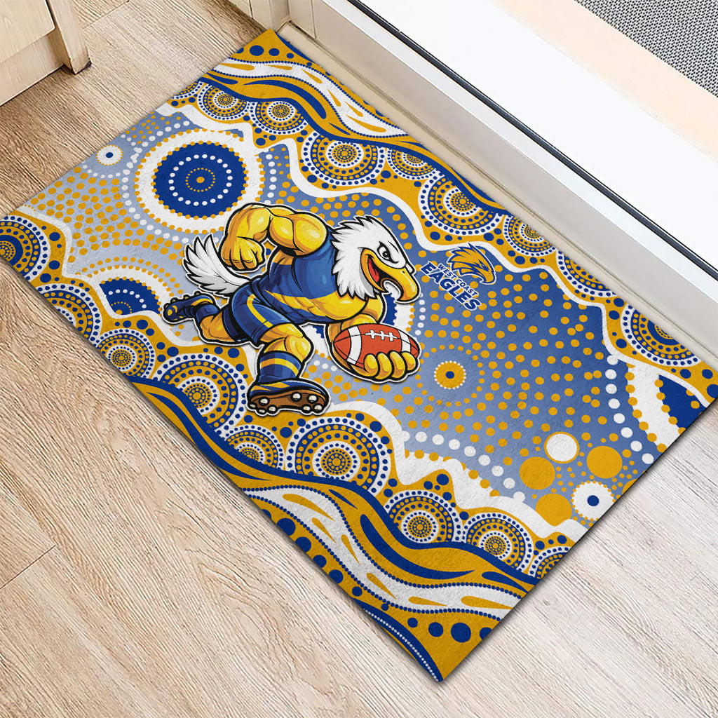 West Coast Eagles Rubber Doormat Aboriginal Dot Pattern - Football Mascot Heritage Pride
