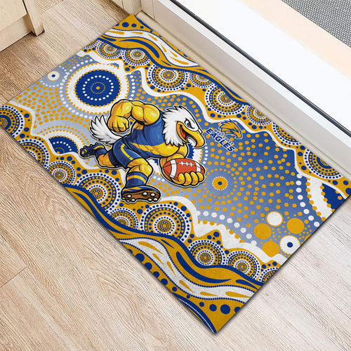 West Coast Eagles Rubber Doormat Aboriginal Dot Pattern - Football Mascot Heritage Pride