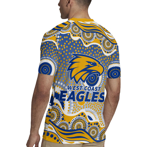 West Coast Eagles Rugby Jersey Aboriginal Dot Pattern - Football Mascot Heritage Pride
