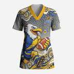 West Coast Eagles Scrub Top Aboriginal Dot Pattern - Football Mascot Heritage Pride