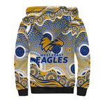 West Coast Eagles Sherpa Hoodie Aboriginal Dot Pattern - Football Mascot Heritage Pride