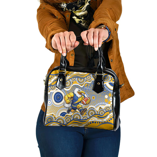 West Coast Eagles Shoulder Handbag Aboriginal Dot Pattern - Football Mascot Heritage Pride