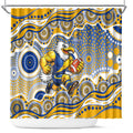 West Coast Eagles Shower Curtain Aboriginal Dot Pattern - Football Mascot Heritage Pride