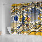 West Coast Eagles Shower Curtain Aboriginal Dot Pattern - Football Mascot Heritage Pride
