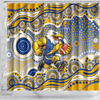 West Coast Eagles Shower Curtain Aboriginal Dot Pattern - Football Mascot Heritage Pride