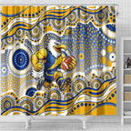 West Coast Eagles Shower Curtain Aboriginal Dot Pattern - Football Mascot Heritage Pride