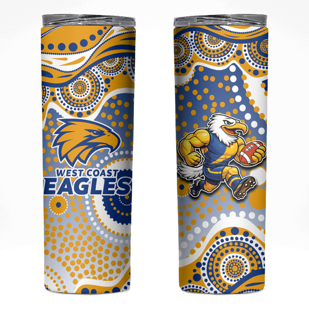 West Coast Eagles Skinny Tumbler Aboriginal Dot Pattern - Football Mascot Heritage Pride