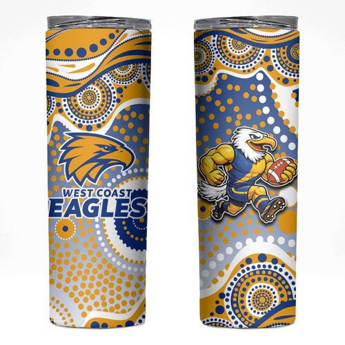 West Coast Eagles Skinny Tumbler Aboriginal Dot Pattern - Football Mascot Heritage Pride