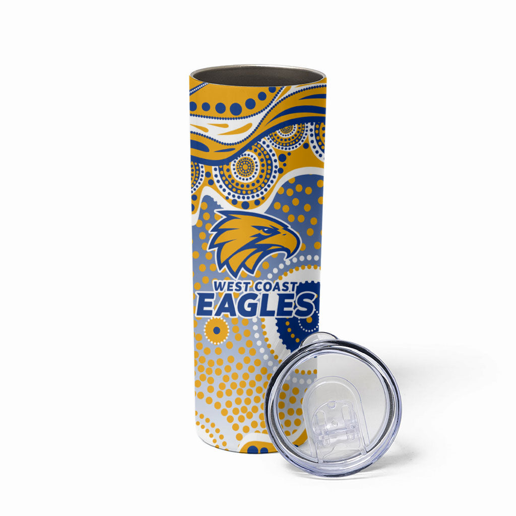 West Coast Eagles Skinny Tumbler Aboriginal Dot Pattern - Football Mascot Heritage Pride