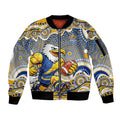 West Coast Eagles Sleeve Zip Bomber Jacket Aboriginal Dot Pattern - Football Mascot Heritage Pride