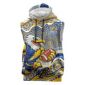 West Coast Eagles Sleeveless Hoodie Aboriginal Dot Pattern - Football Mascot Heritage Pride