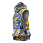 West Coast Eagles Sleeveless Hoodie Aboriginal Dot Pattern - Football Mascot Heritage Pride