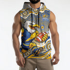 West Coast Eagles Sleeveless Hoodie Aboriginal Dot Pattern - Football Mascot Heritage Pride