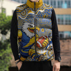 West Coast Eagles Sleeveless Puffer Jacket Aboriginal Dot Pattern - Football Mascot Heritage Pride