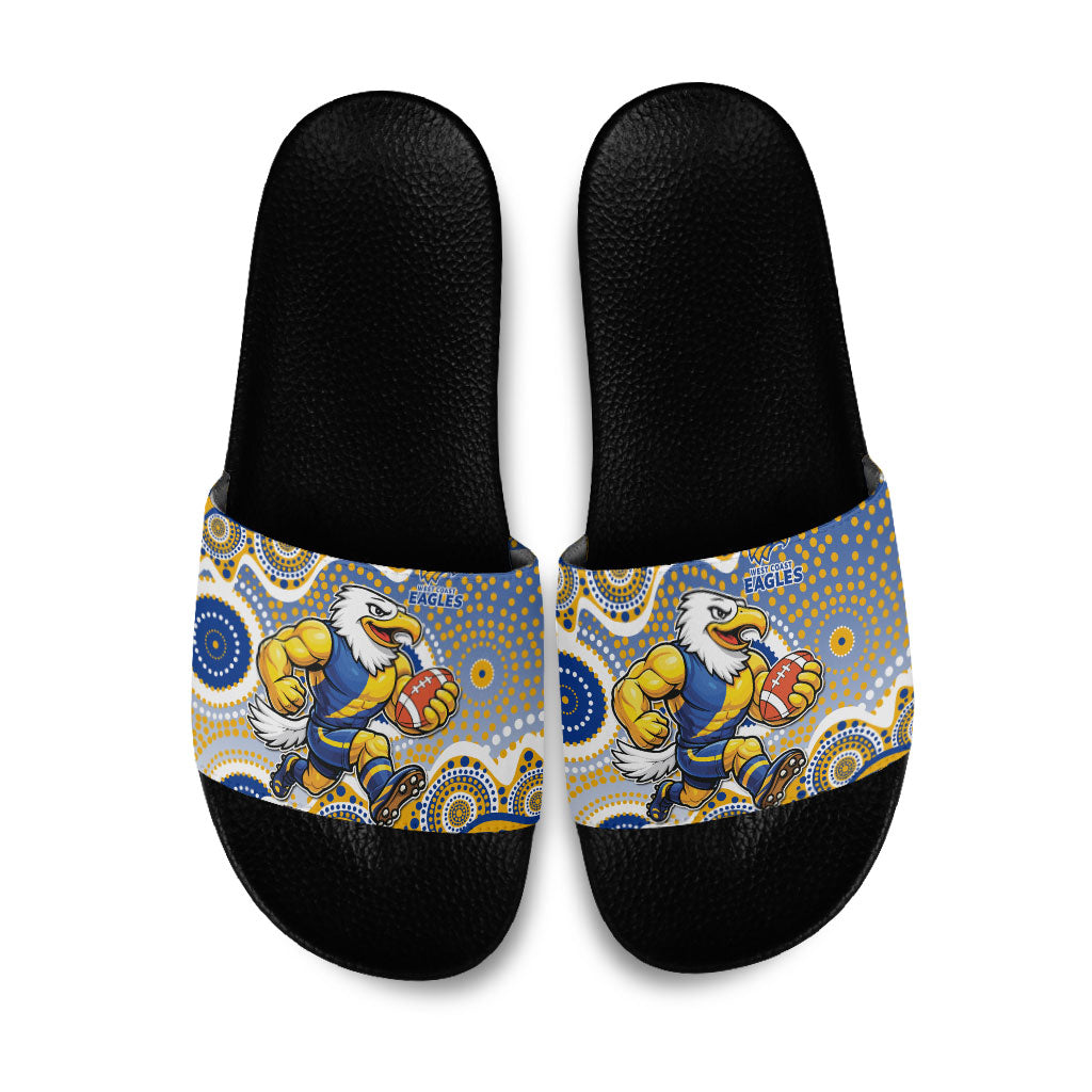 West Coast Eagles Slide Sandals Aboriginal Dot Pattern - Football Mascot Heritage Pride