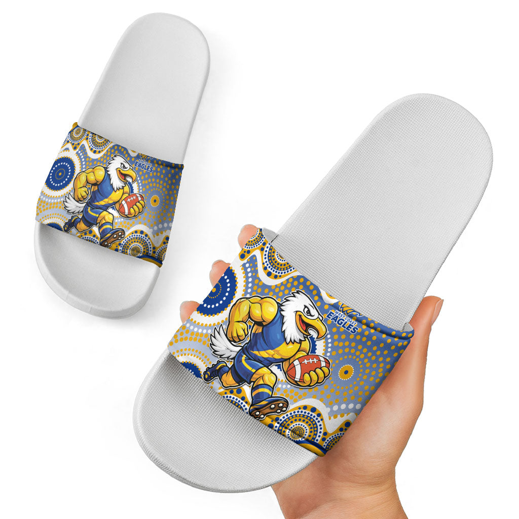 West Coast Eagles Slide Sandals Aboriginal Dot Pattern - Football Mascot Heritage Pride