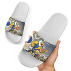 West Coast Eagles Slide Sandals Aboriginal Dot Pattern - Football Mascot Heritage Pride