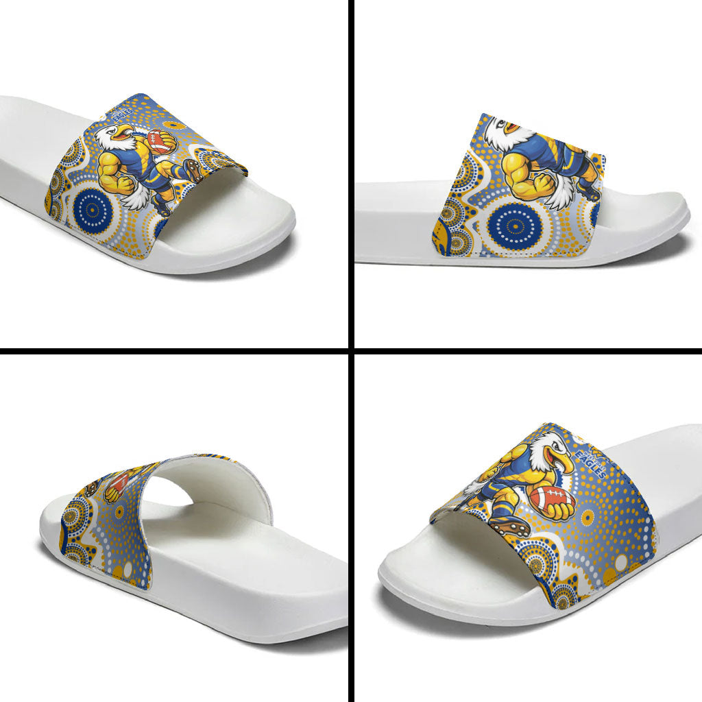 West Coast Eagles Slide Sandals Aboriginal Dot Pattern - Football Mascot Heritage Pride
