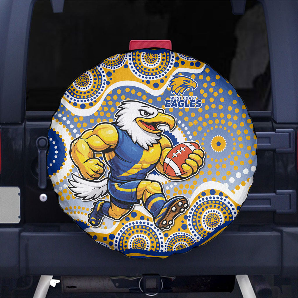 West Coast Eagles Spare Tire Cover Aboriginal Dot Pattern - Football Mascot Heritage Pride