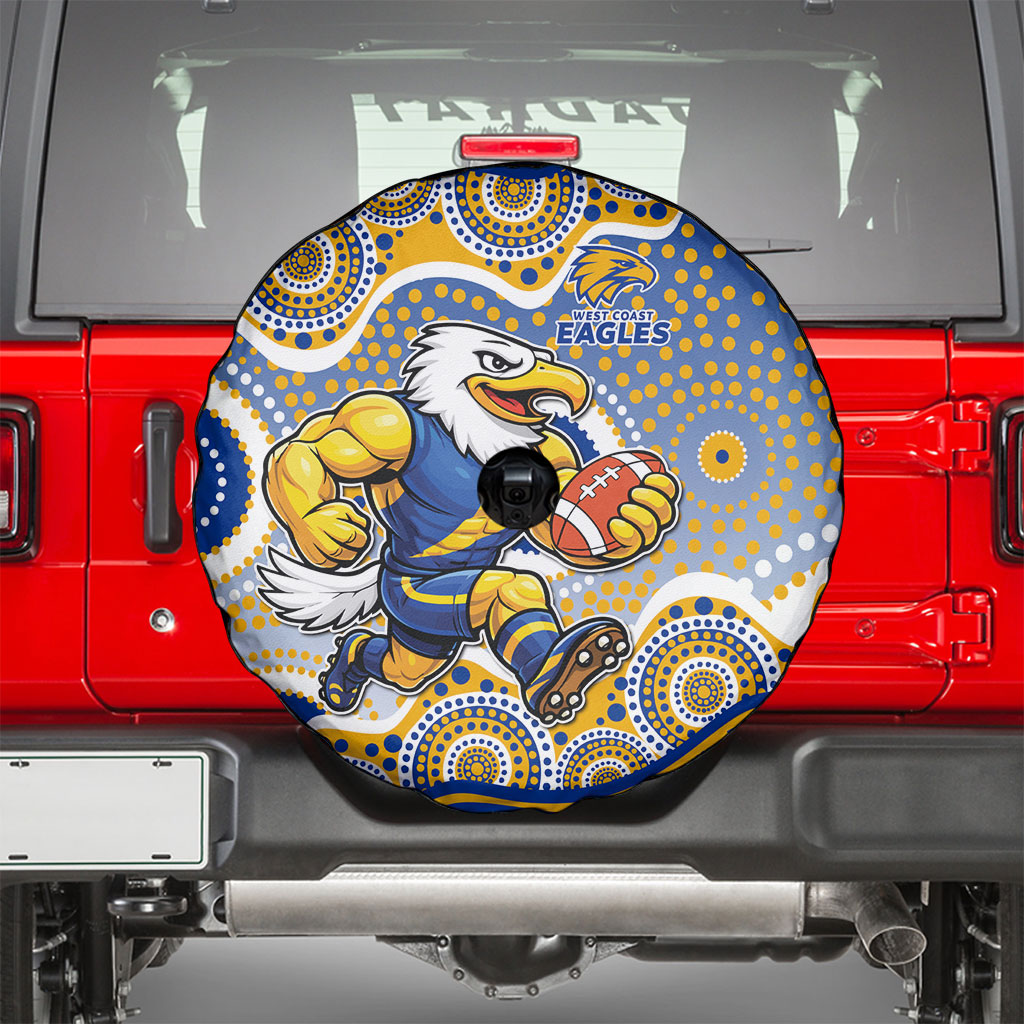 West Coast Eagles Spare Tire Cover Aboriginal Dot Pattern - Football Mascot Heritage Pride