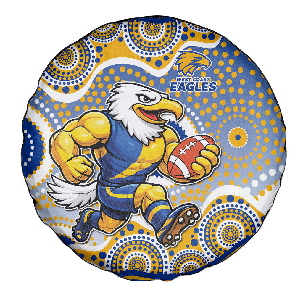 West Coast Eagles Spare Tire Cover Aboriginal Dot Pattern - Football Mascot Heritage Pride