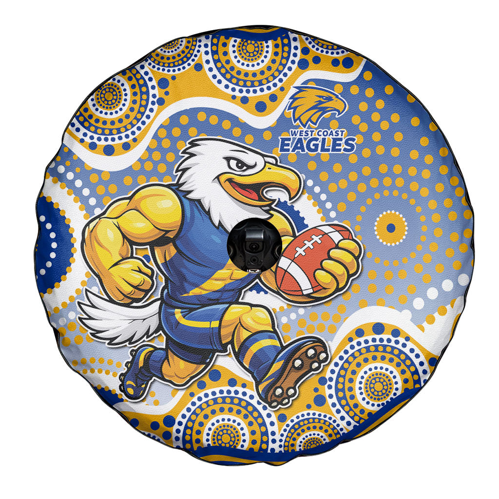 West Coast Eagles Spare Tire Cover Aboriginal Dot Pattern - Football Mascot Heritage Pride