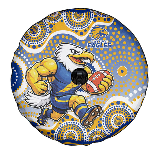 West Coast Eagles Spare Tire Cover Aboriginal Dot Pattern - Football Mascot Heritage Pride