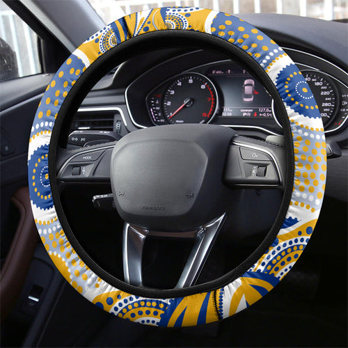 West Coast Eagles Steering Wheel Cover Aboriginal Dot Pattern - Football Mascot Heritage Pride