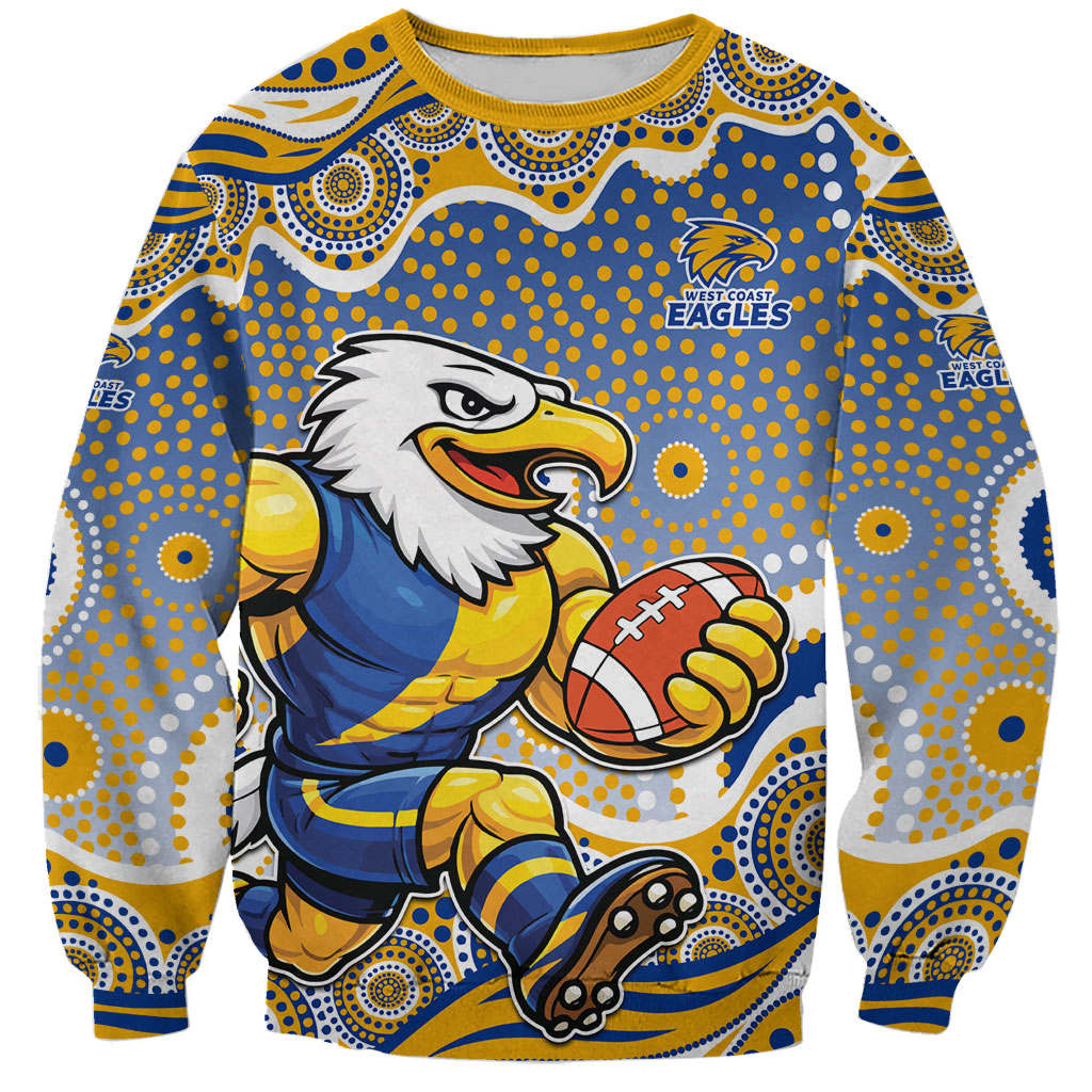 West Coast Eagles Sweatshirt Aboriginal Dot Pattern - Football Mascot Heritage Pride