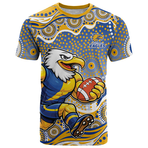 West Coast Eagles T Shirt Aboriginal Dot Pattern - Football Mascot Heritage Pride