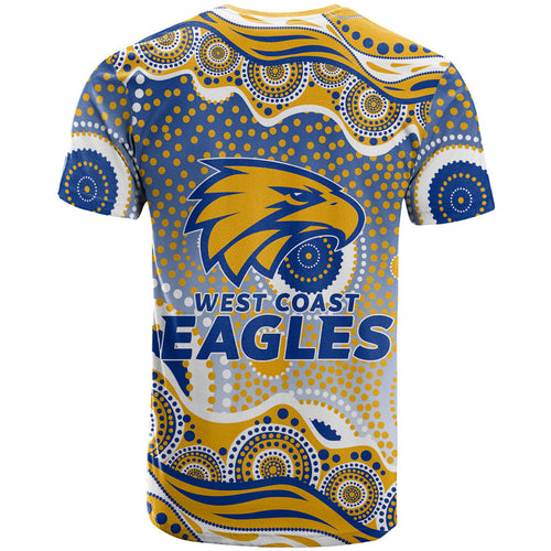 West Coast Eagles T Shirt Aboriginal Dot Pattern - Football Mascot Heritage Pride