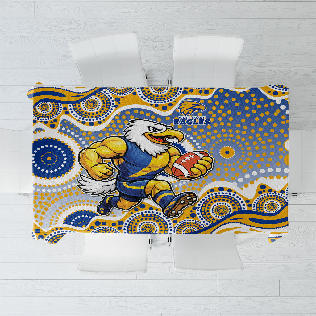 West Coast Eagles Tablecloth Aboriginal Dot Pattern - Football Mascot Heritage Pride