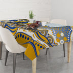 West Coast Eagles Tablecloth Aboriginal Dot Pattern - Football Mascot Heritage Pride