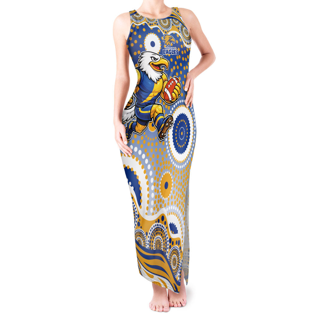 West Coast Eagles Tank Maxi Dress Aboriginal Dot Pattern - Football Mascot Heritage Pride