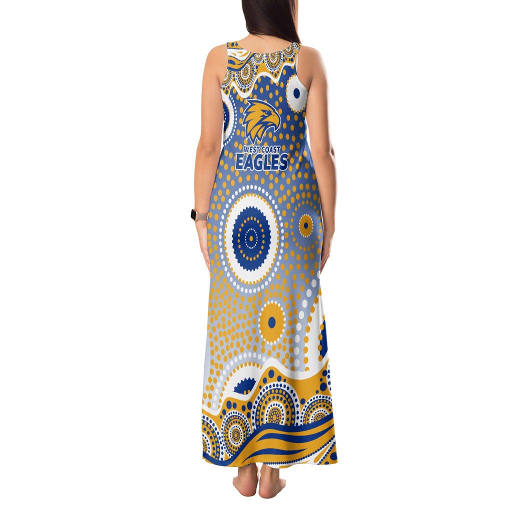 West Coast Eagles Tank Maxi Dress Aboriginal Dot Pattern - Football Mascot Heritage Pride