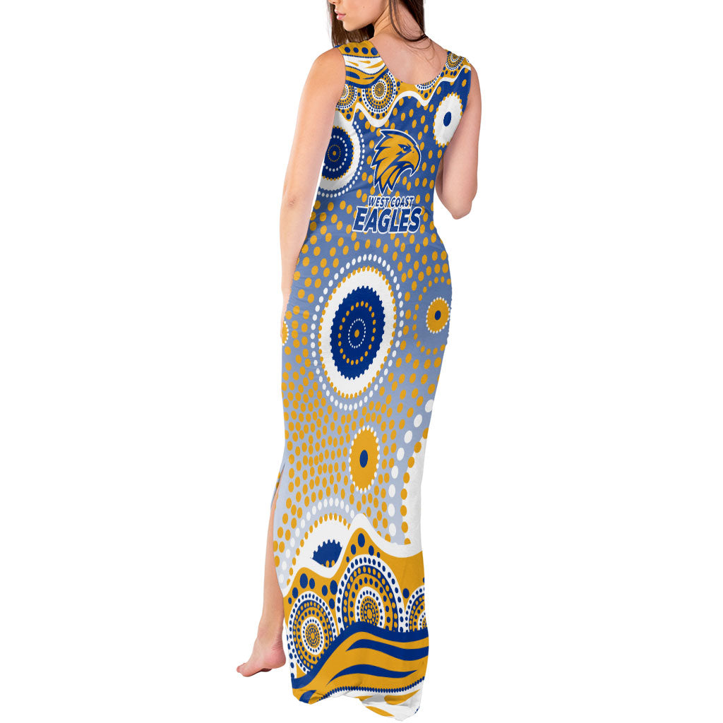 West Coast Eagles Tank Maxi Dress Aboriginal Dot Pattern - Football Mascot Heritage Pride