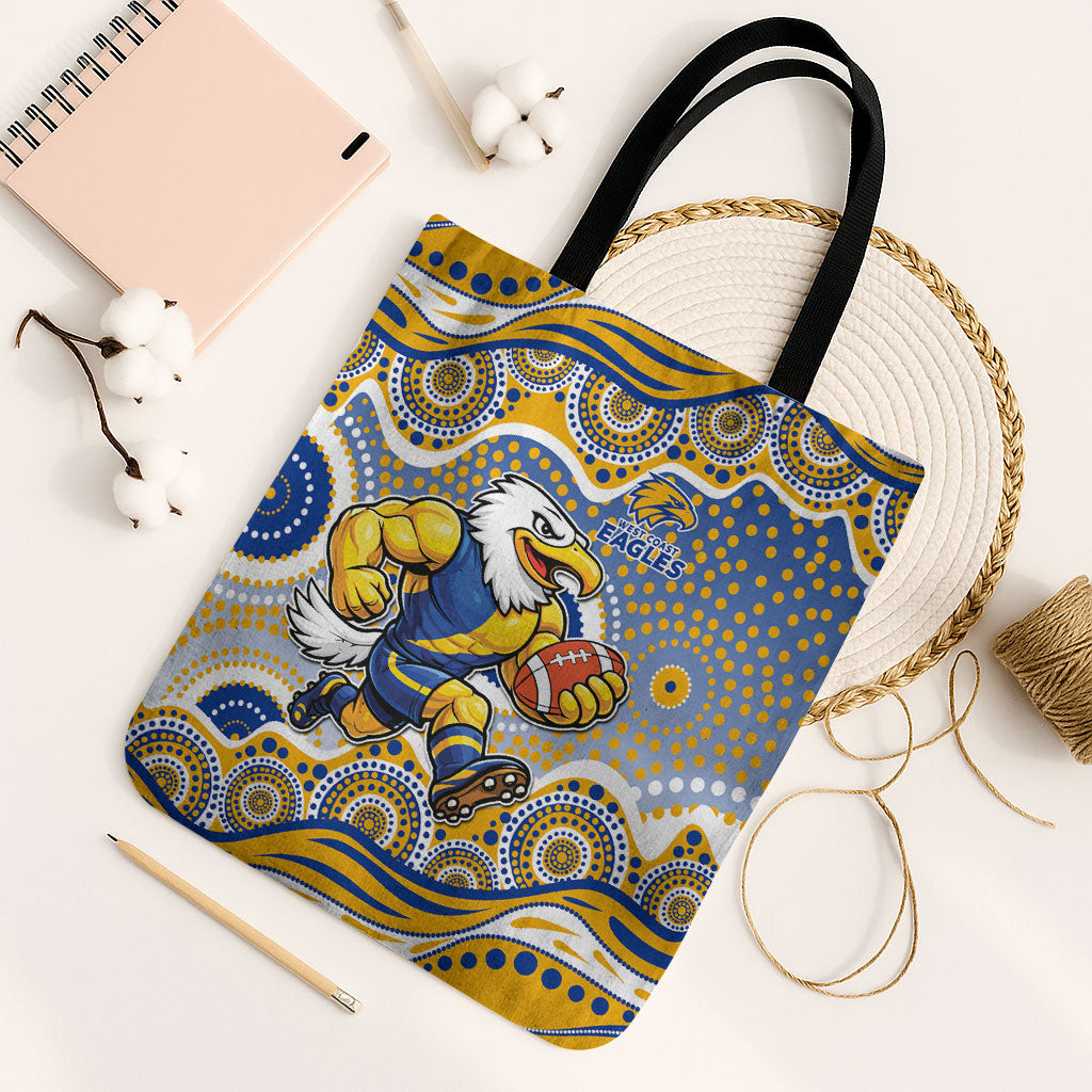 West Coast Eagles Tote Bag Aboriginal Dot Pattern - Football Mascot Heritage Pride