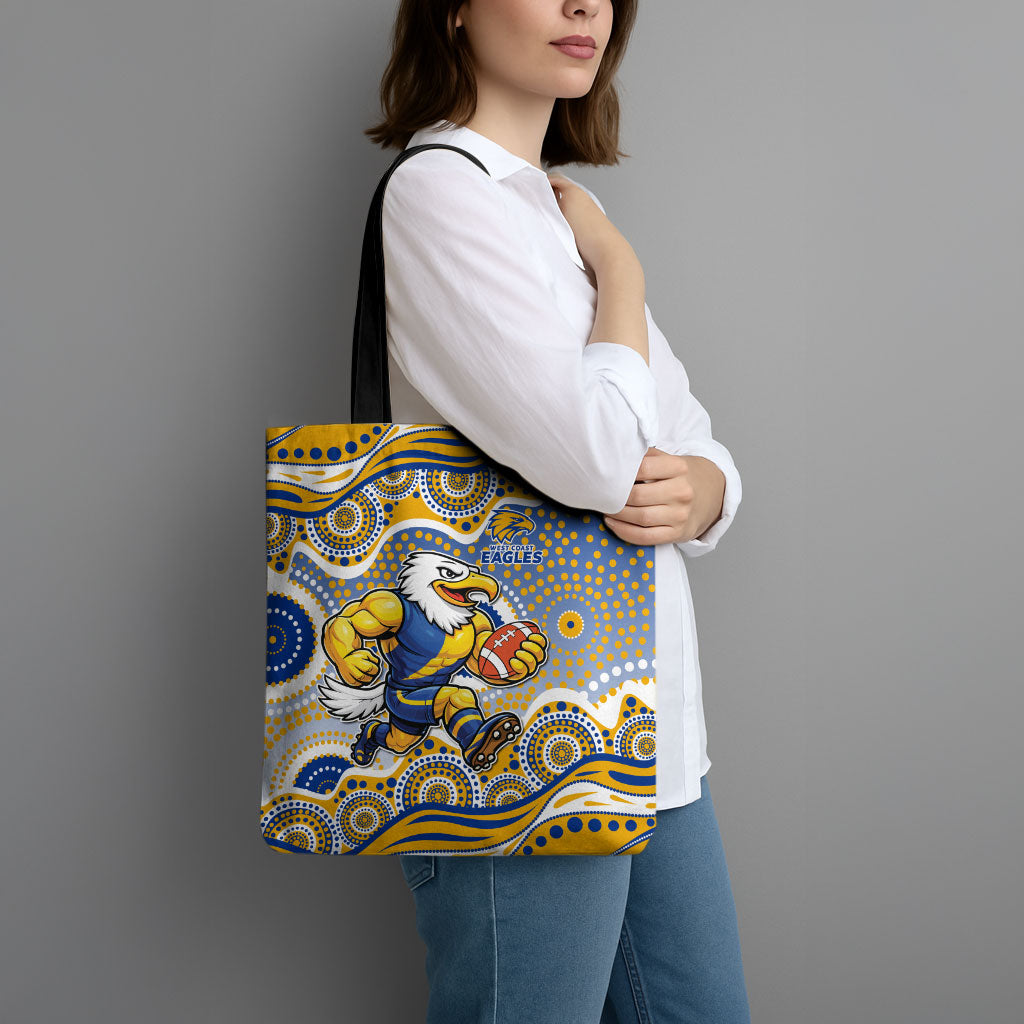 West Coast Eagles Tote Bag Aboriginal Dot Pattern - Football Mascot Heritage Pride