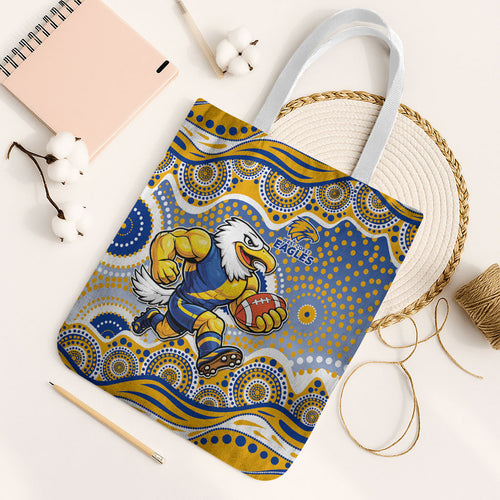West Coast Eagles Tote Bag Aboriginal Dot Pattern - Football Mascot Heritage Pride