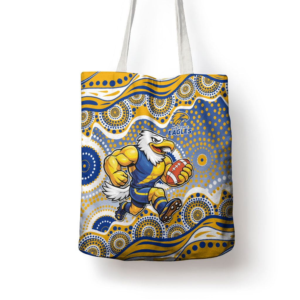 West Coast Eagles Tote Bag Aboriginal Dot Pattern - Football Mascot Heritage Pride