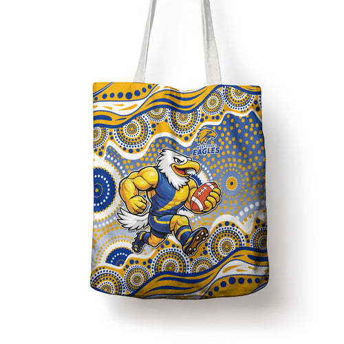 West Coast Eagles Tote Bag Aboriginal Dot Pattern - Football Mascot Heritage Pride