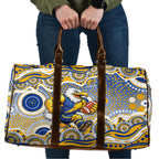 West Coast Eagles Travel Bag Aboriginal Dot Pattern - Football Mascot Heritage Pride