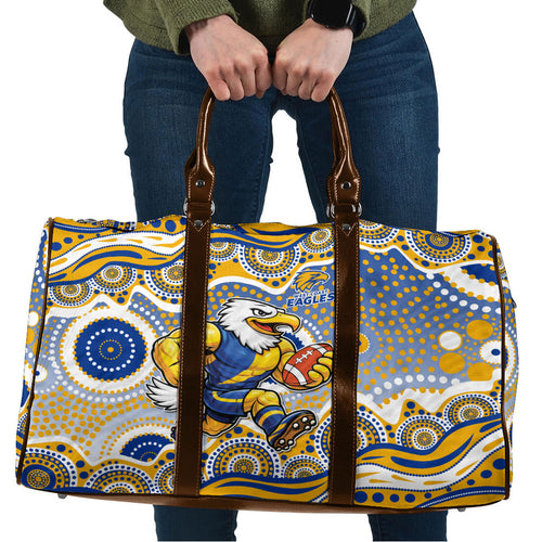 West Coast Eagles Travel Bag Aboriginal Dot Pattern - Football Mascot Heritage Pride