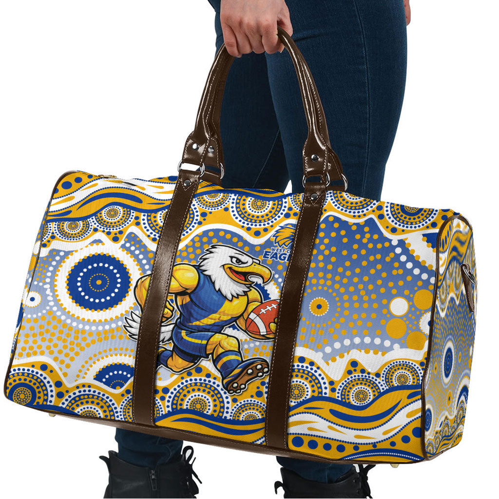 West Coast Eagles Travel Bag Aboriginal Dot Pattern - Football Mascot Heritage Pride