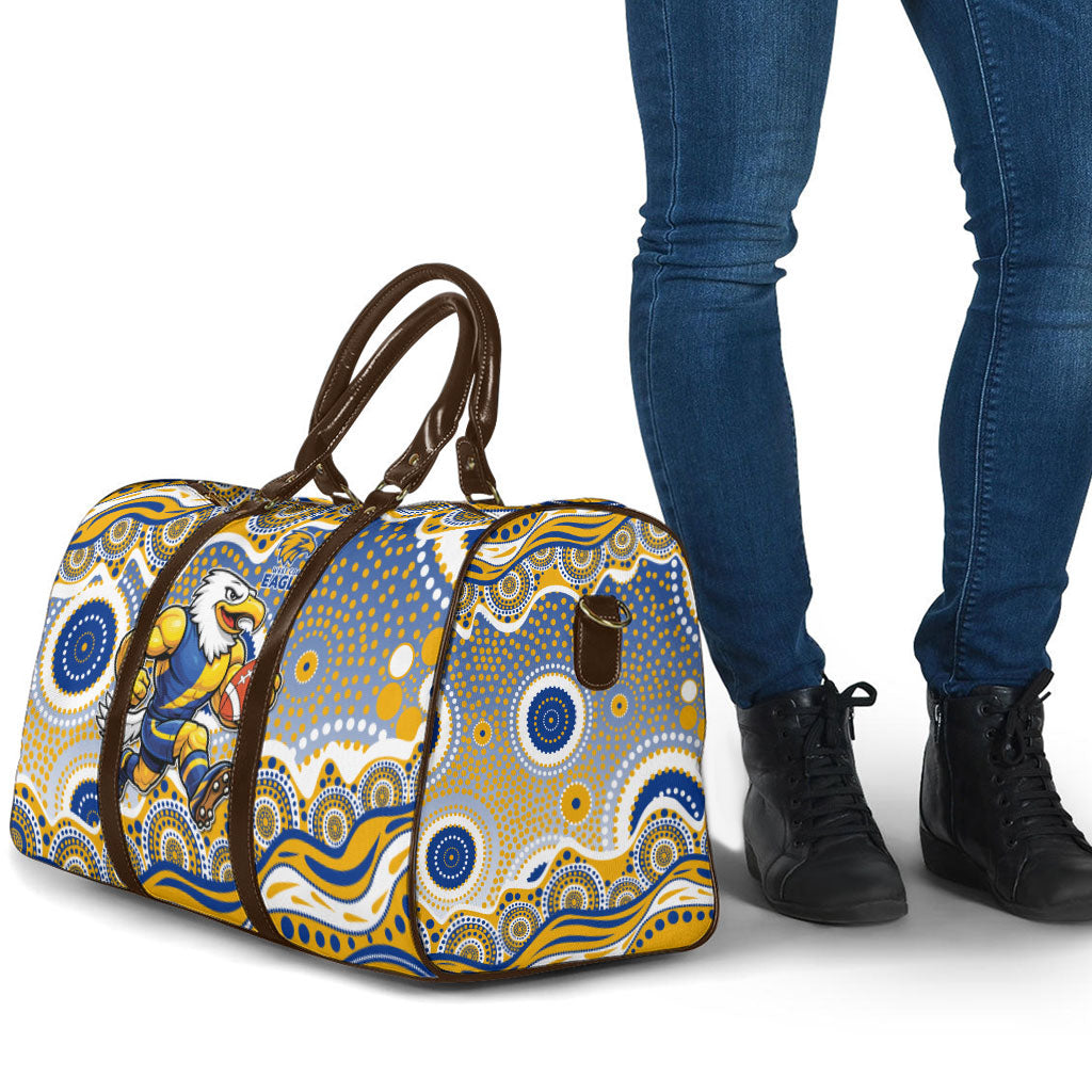 West Coast Eagles Travel Bag Aboriginal Dot Pattern - Football Mascot Heritage Pride
