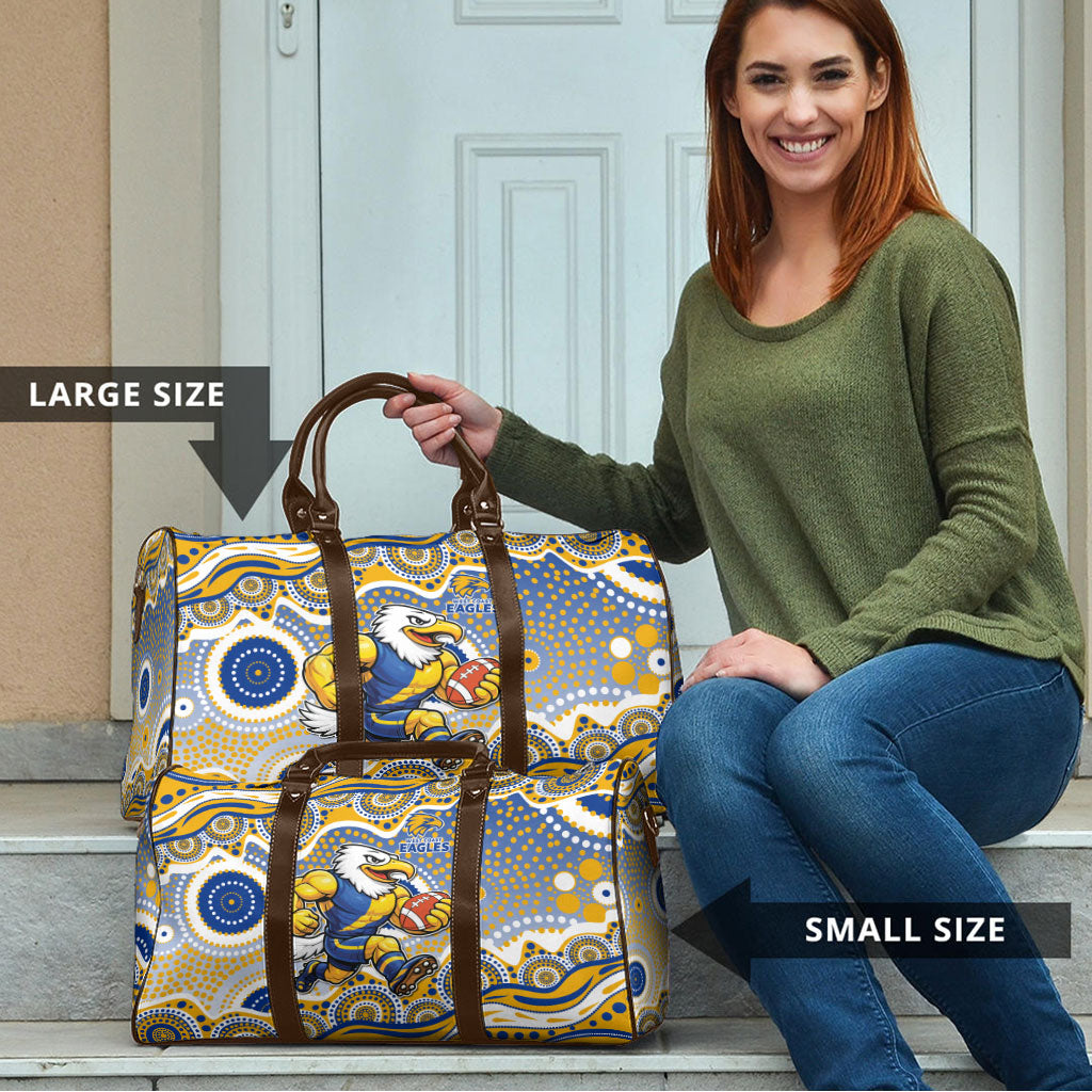 West Coast Eagles Travel Bag Aboriginal Dot Pattern - Football Mascot Heritage Pride